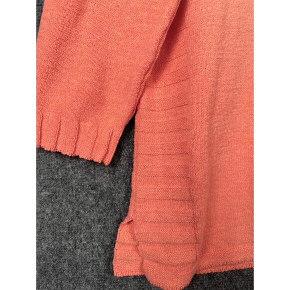 NEW Chico’s Coral Knit Sweater Size 1/M  Pullover 3/4 Sleeve Relaxed Fit Top - Picture 7 of 12
